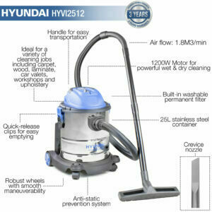 Hyundai 1200W 3-In-1 Wet and Dry Vacuum Cleaner