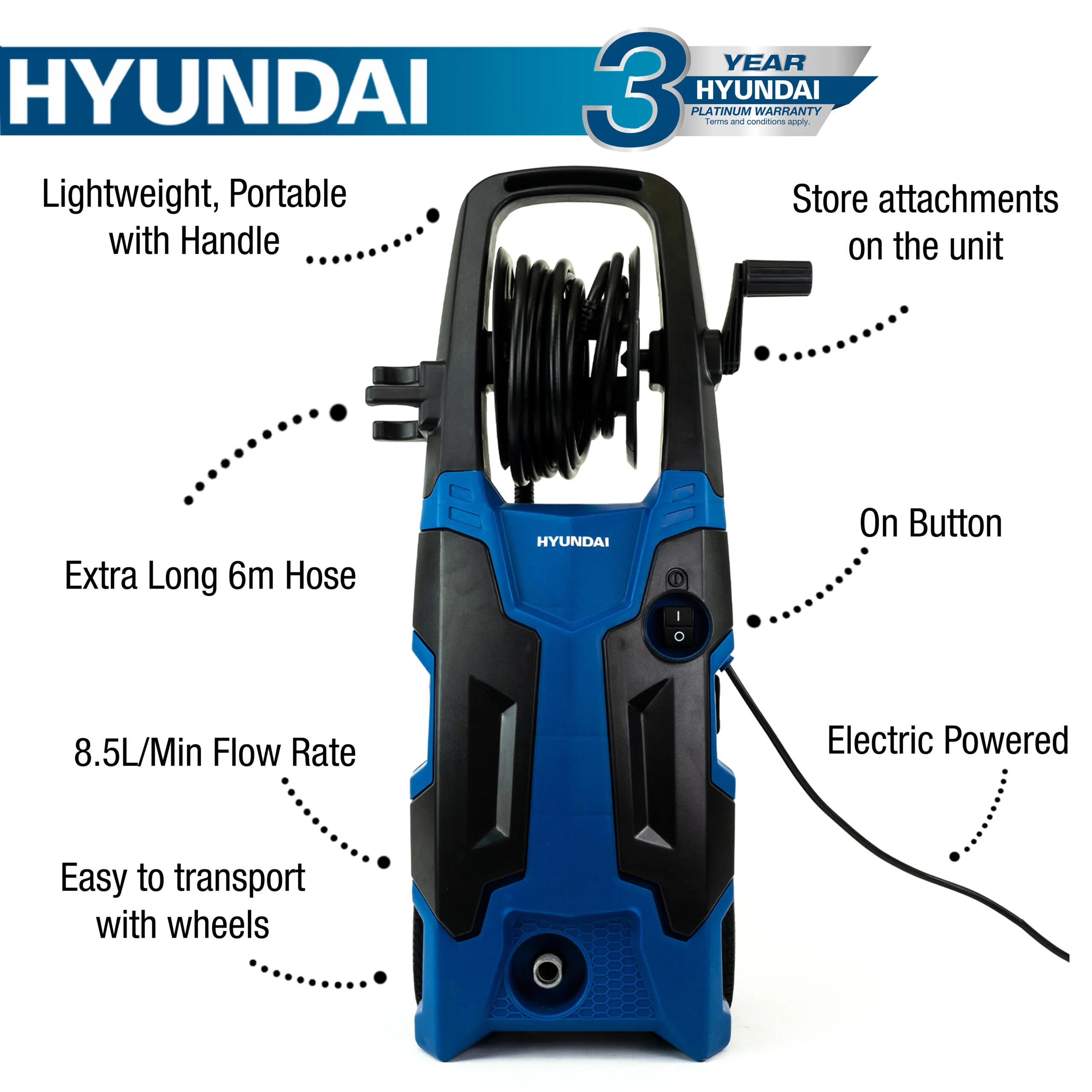 2500W 180 Bar Max Pressure Washer - Image 10