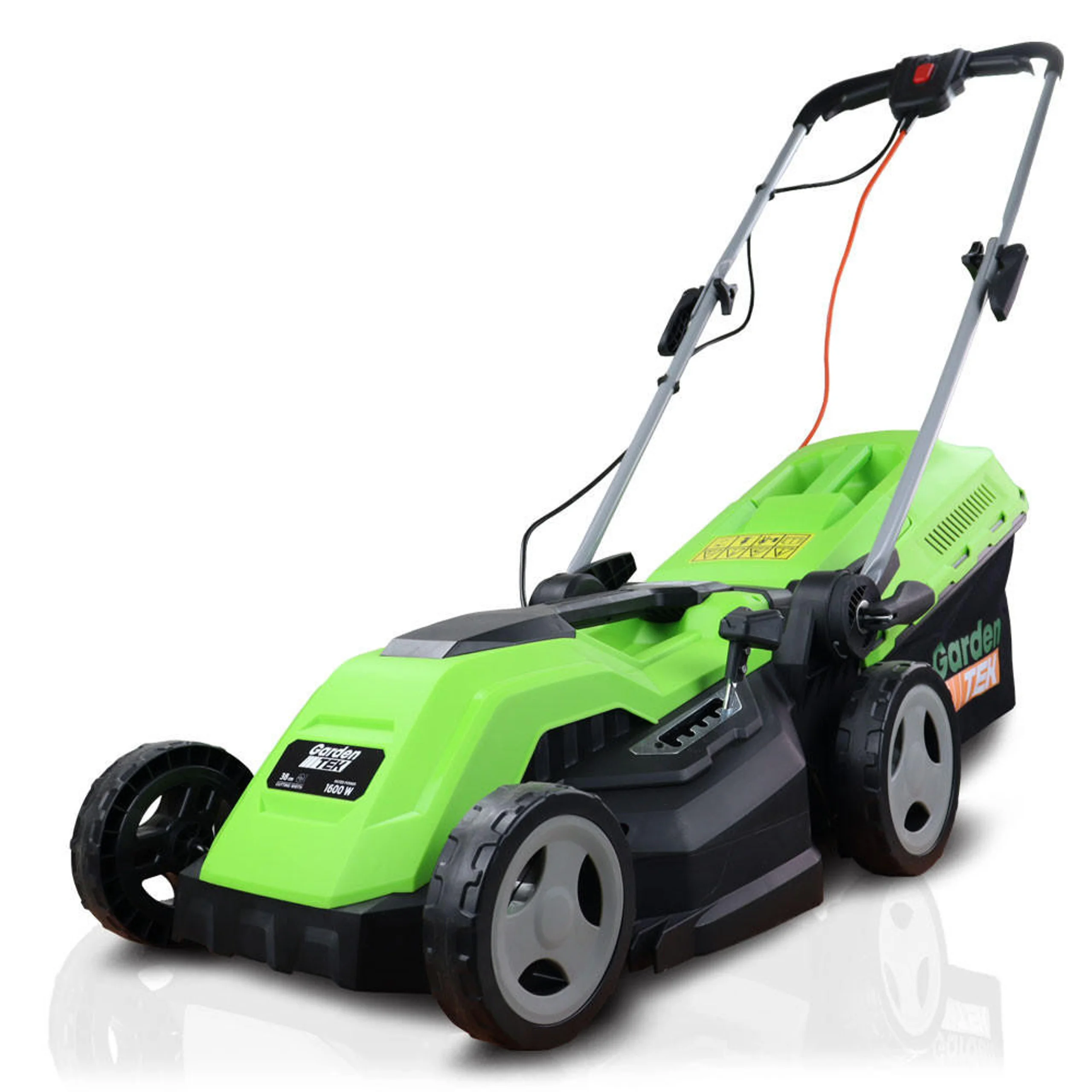 Gardentek Electric 1600W / 230V 38cm Rotary Rear Roller Mulching Lawnmower
