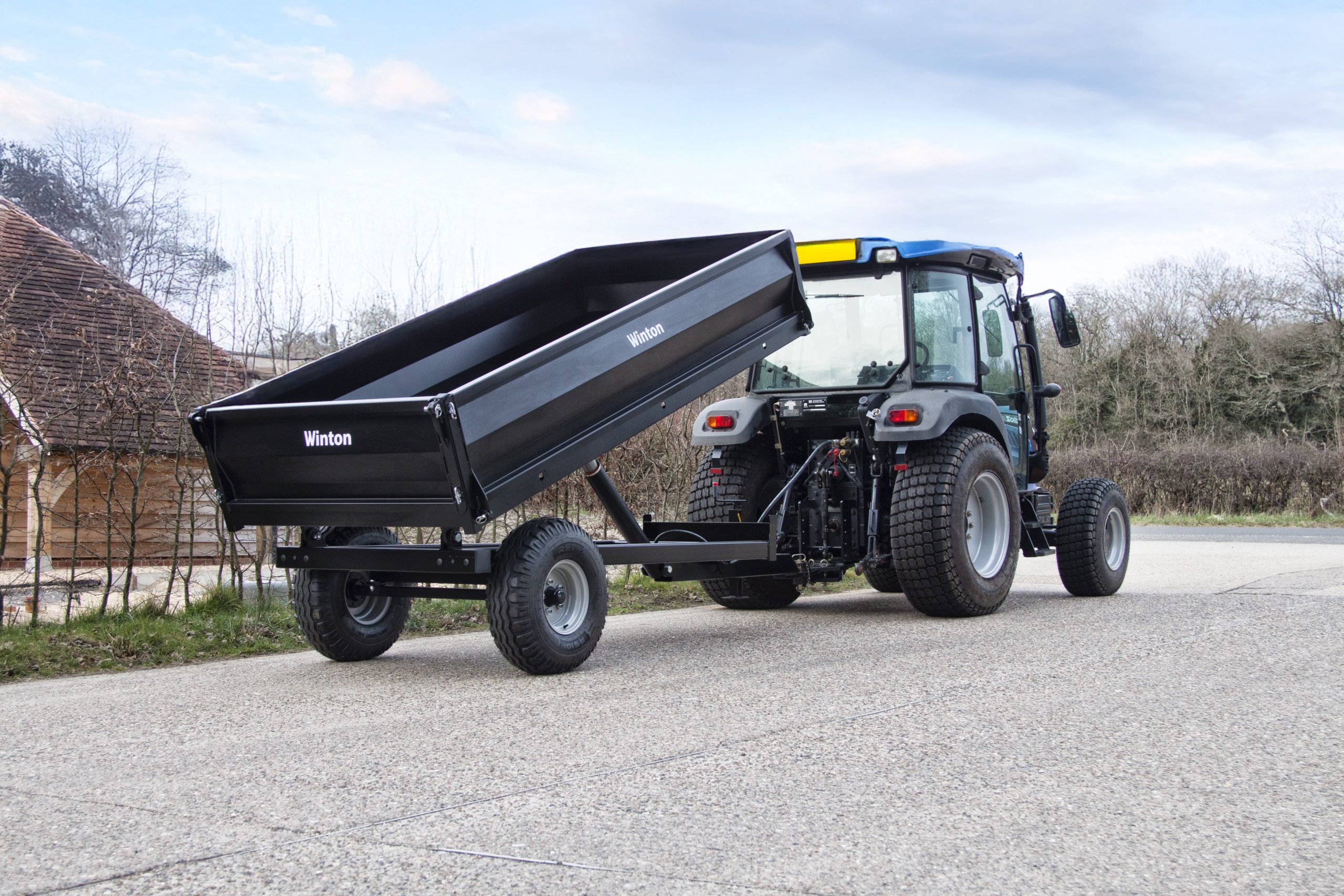 Winton 3tn Black Dropside Tipping Trailer W-TD30BK